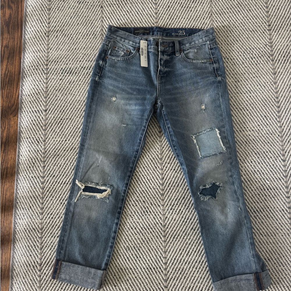 J Crew distressed boyfriend jeans. NWT